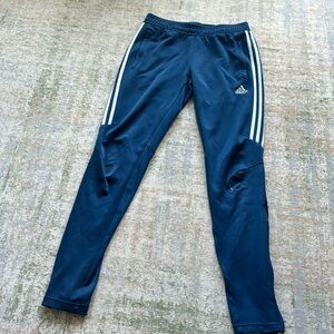 Dark blue Small adidas joggers with zipper on side